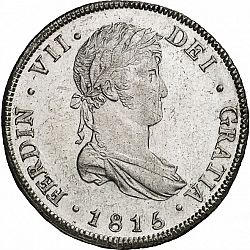 Large Obverse for 8 Reales 1815 coin