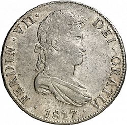 Large Obverse for 8 Reales 1817 coin