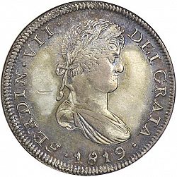 Large Obverse for 8 Reales 1819 coin