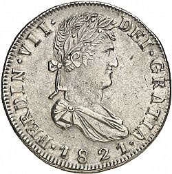 Large Obverse for 8 Reales 1821 coin