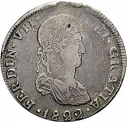 Large Obverse for 8 Reales 1822 coin