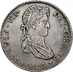 Large Obverse for 8 Reales 1824 coin