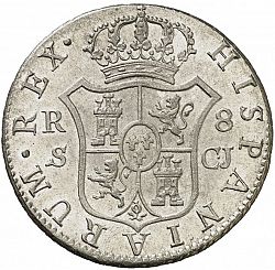 Large Reverse for 8 Reales 1814 coin