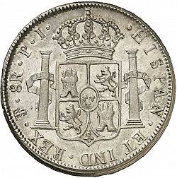 Large Reverse for 8 Reales 1818 coin
