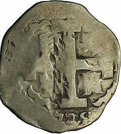Large Reverse for 8 Reales 1725 coin