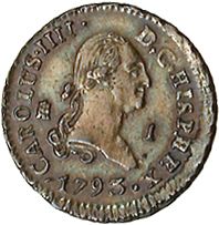 Large Obverse for 8 Maravedies 1793 coin