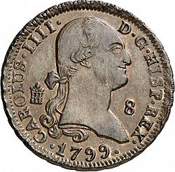 Large Obverse for 8 Maravedies 1799 coin