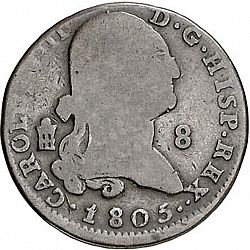 Large Obverse for 8 Maravedies 1805 coin