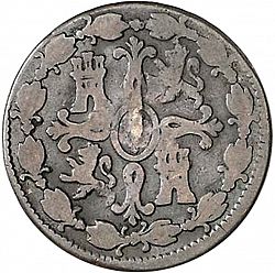 Large Reverse for 8 Maravedies 1805 coin