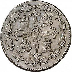 Large Reverse for 8 Maravedies 1807 coin