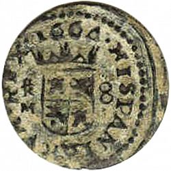 Large Reverse for 8 Maravedies 1664 coin