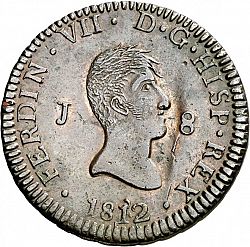 Large Obverse for 8 Maravedies 1812 coin
