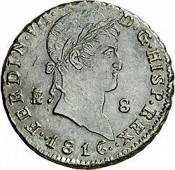 Large Obverse for 8 Maravedies 1816 coin