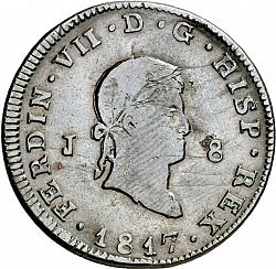 Large Obverse for 8 Maravedies 1817 coin