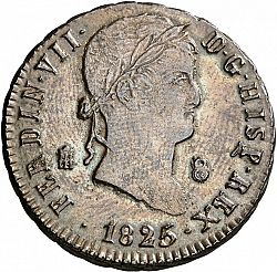 Large Obverse for 8 Maravedies 1825 coin