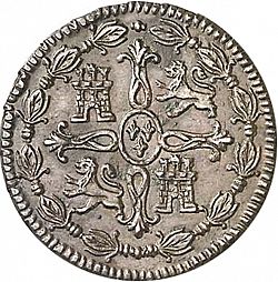 Large Reverse for 8 Maravedies 1815 coin
