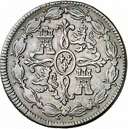 Large Reverse for 8 Maravedies 1817 coin
