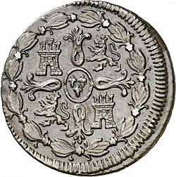 Large Reverse for 8 Maravedies 1818 coin