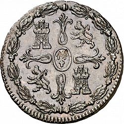 Large Reverse for 8 Maravedies 1824 coin