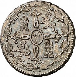 Large Reverse for 8 Maravedies 1825 coin