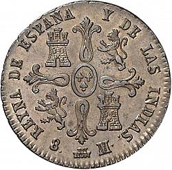 Large Reverse for 8 Maravedies 1836 coin