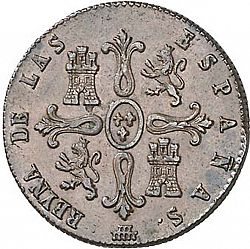 Large Reverse for 8 Maravedies 1837 coin