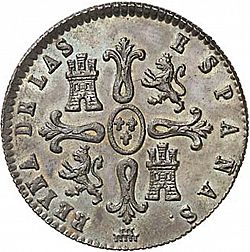 Large Reverse for 8 Maravedies 1838 coin