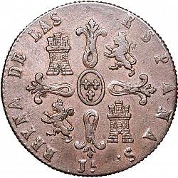 Large Reverse for 8 Maravedies 1842 coin