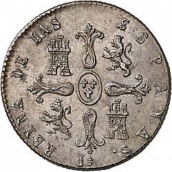 Large Reverse for 8 Maravedies 1845 coin