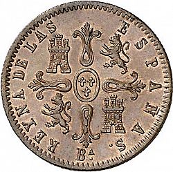 Large Reverse for 8 Maravedies 1855 coin