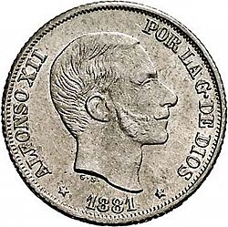 Large Obverse for 10 Centavos Peso 1881 coin
