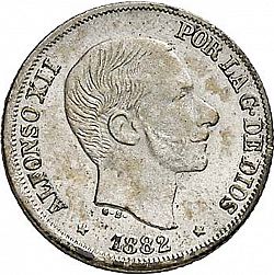 Large Obverse for 10 Centavos Peso 1882 coin
