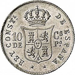 Large Reverse for 10 Centavos Peso 1881 coin