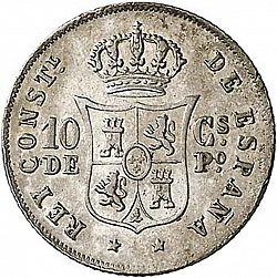 Large Reverse for 10 Centavos Peso 1882 coin