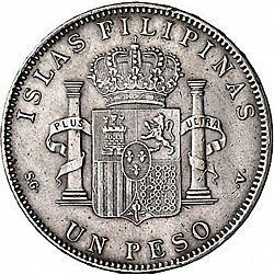 Large Reverse for 1 Peso 1897 coin