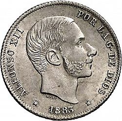 Large Obverse for 20 Centavos Peso 1883 coin