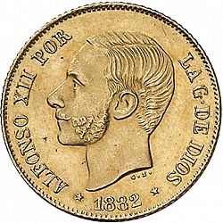 Large Obverse for 4 Pesos 1882 coin