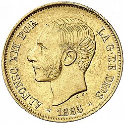 Large Obverse for 4 Pesos 1885 coin