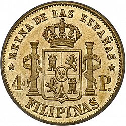 Large Reverse for 4 Pesos 1863 coin