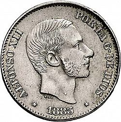Large Obverse for 50 Centavos Peso 1883 coin