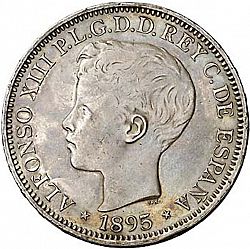 Large Obverse for 1 Peso 1895 coin
