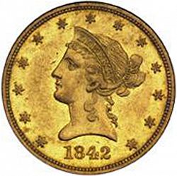 10 dollar 1842 Large Obverse coin