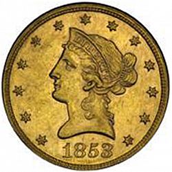10 dollar 1853 Large Obverse coin