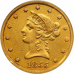 10 dollar 1855 Large Obverse coin
