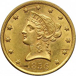 10 dollar 1856 Large Obverse coin