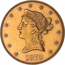 10 dollar 1878 Large Obverse coin