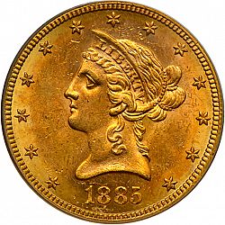 10 dollar 1885 Large Obverse coin