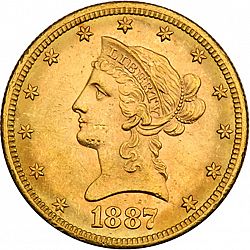 10 dollar 1887 Large Obverse coin