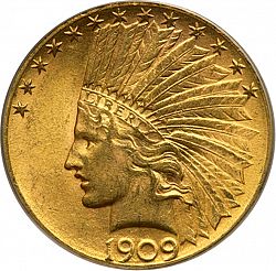 10 dollar 1909 Large Obverse coin