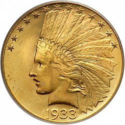 10 dollar 1933 Large Obverse coin